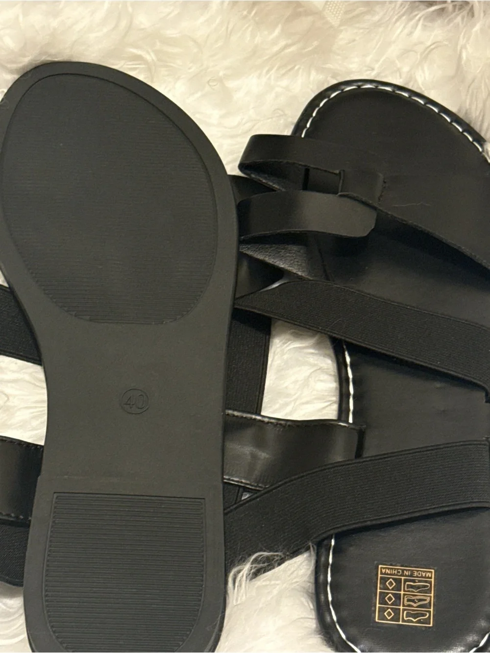 Men's Black Strappy Slide Sandals